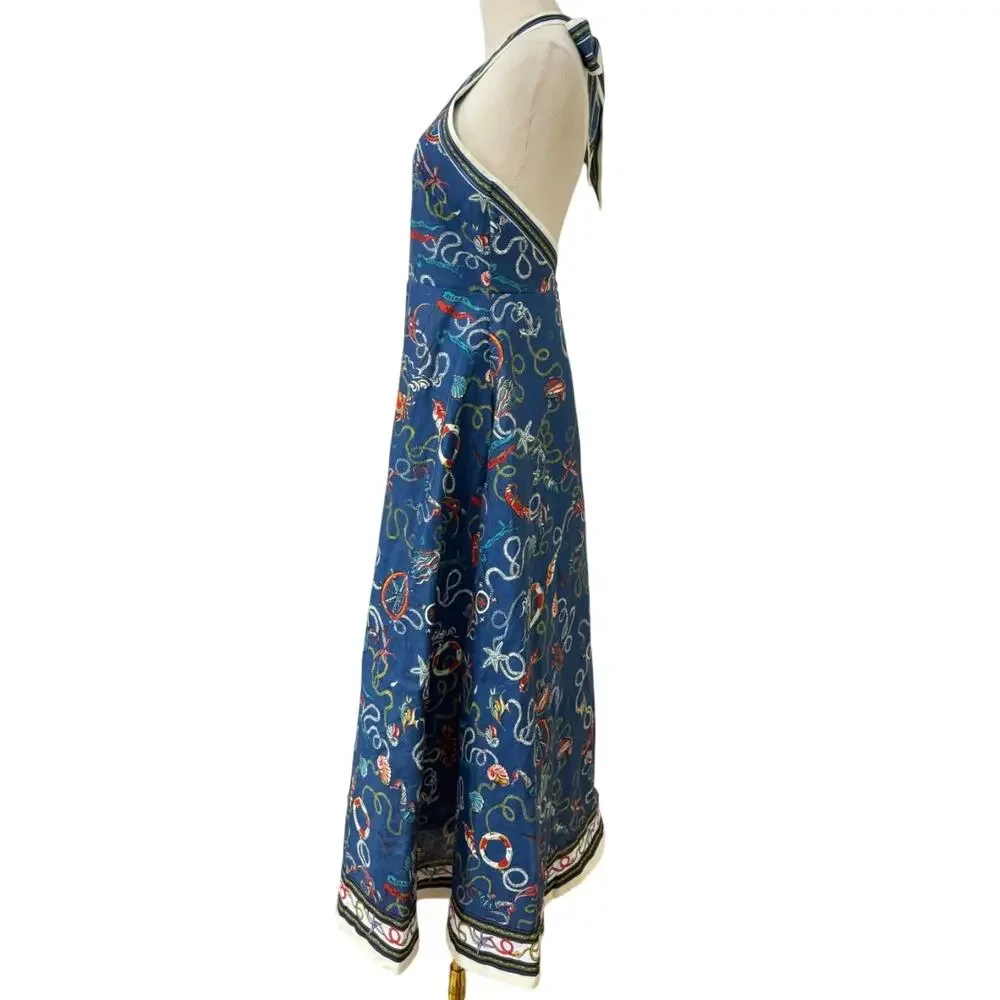 Alemais Cove printed halterneck maxi dress